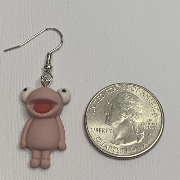 Frog Earring, Gift Idea, Frog Jewelry, Amphibian Earring, Silly Earring, Cute - Picture 3 of 5